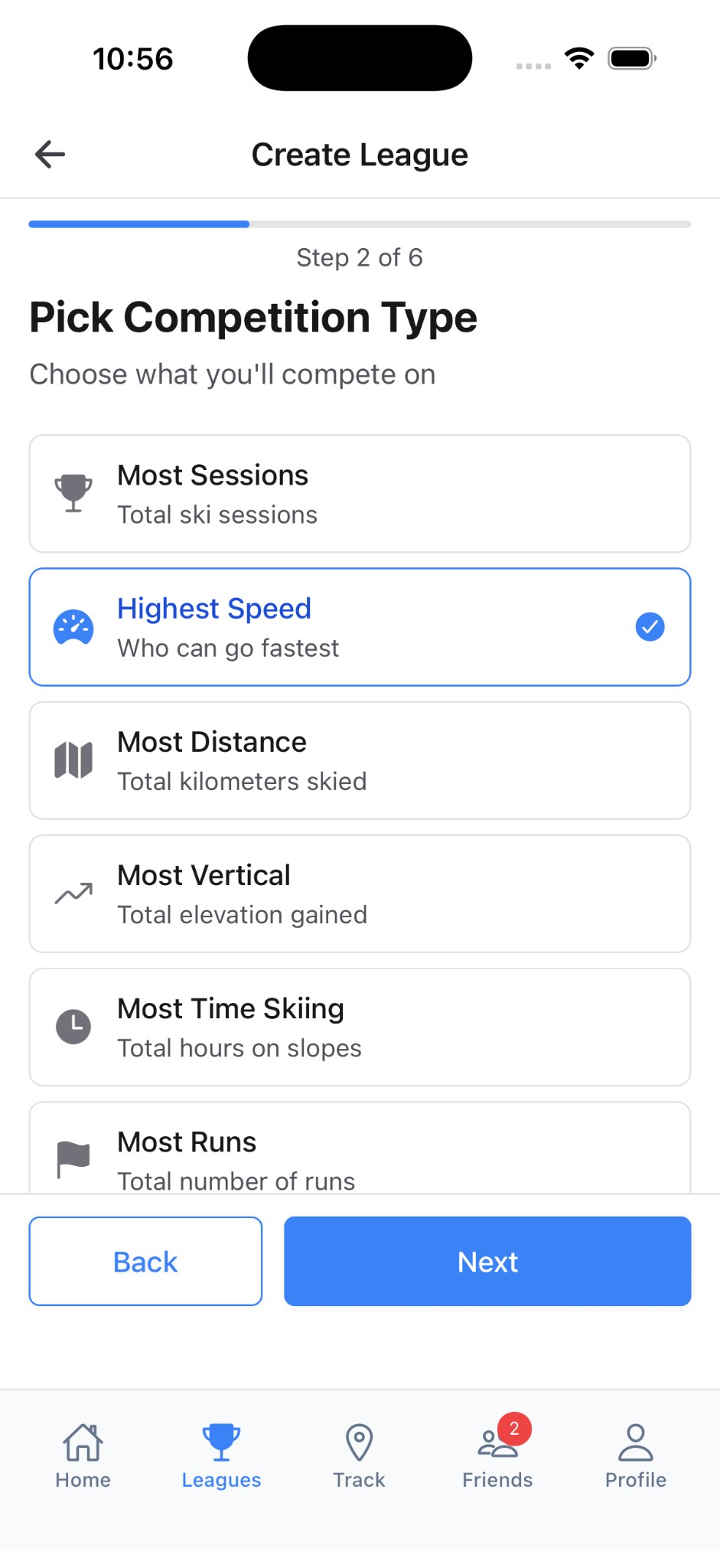 Create league screen showing Create Custom Leagues
